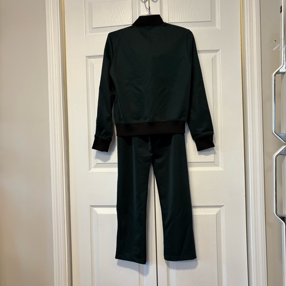 ZARA Matching Set M Green Track Jacket + Ankle Zip Pants Athleisure Streetwear - Picture 3 of 10